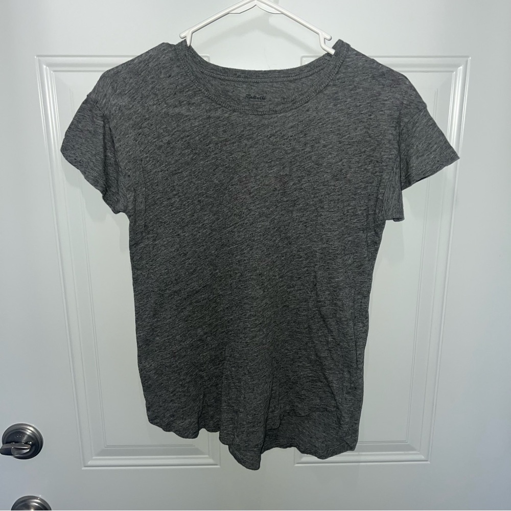 MADEWELL Women's Gray Whisper Cotton Rib-Crewneck Tee XXS - Picture 7 of 11